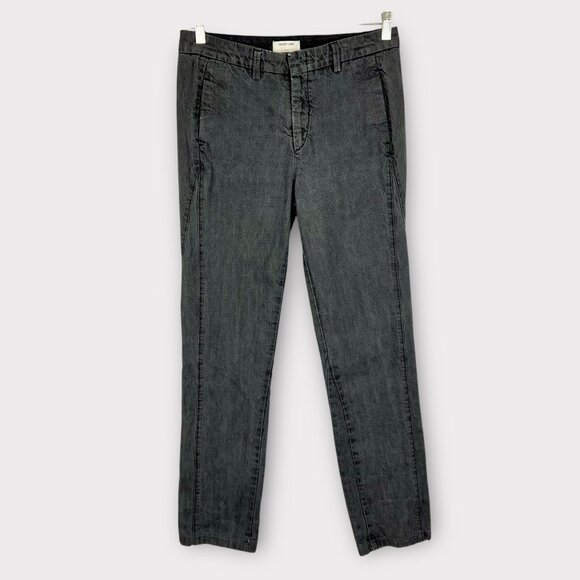 Helmut Lang Womens Slouchy Skinny Pants Gray Black Piece Dyed Cotton size 29 - Picture 1 of 14